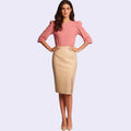 Leather pencil skirt